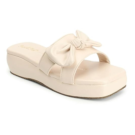 Smart & Sleek Women Fashion Butterfly Bow Band Slide Sandals