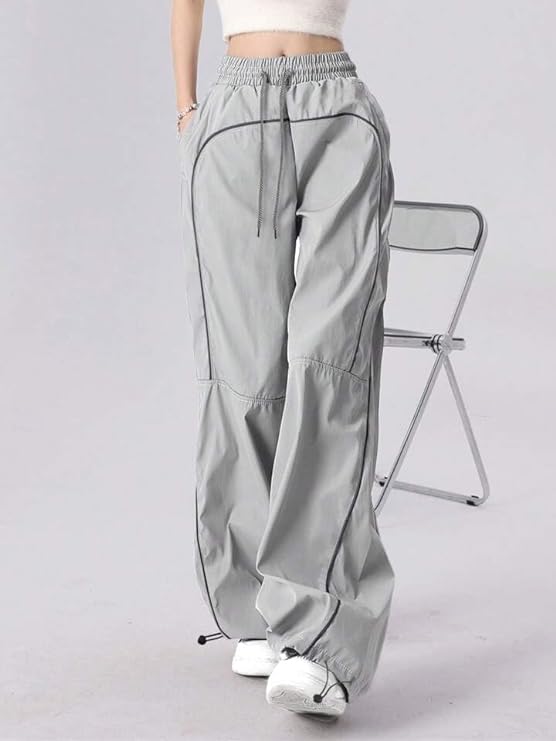 Super Light Weight Parachute Baggy Pants for Women with Cargo Pockets.
