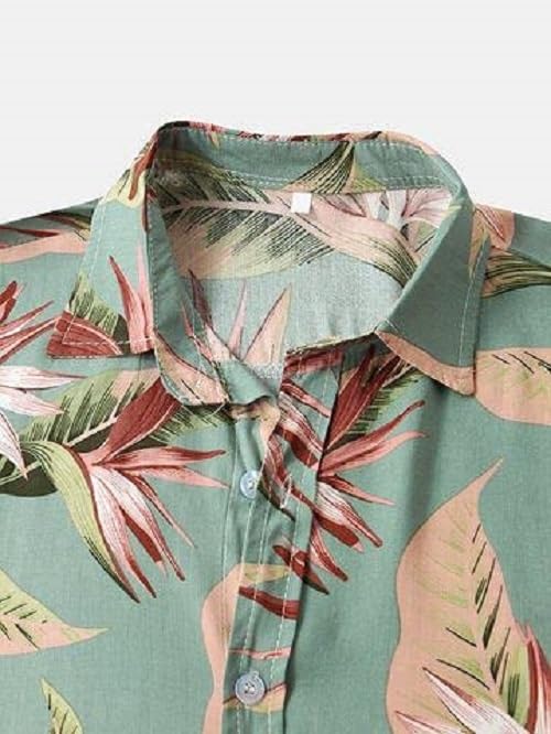 LookMark Men's Cotton Blend Printed Stitched Half Sleeve Regular Fit Shirt
