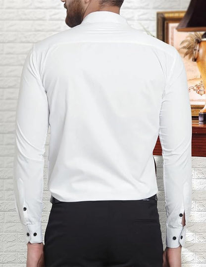 Pinkmint Casual Shirt for Men Stylish Men's Shirt Soild Regular Fit Long Sleeve Formal Wear