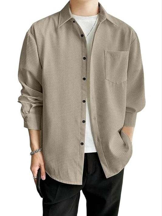 HANDSEL Textured Shirts for Men || Casual Shirt for Men || Shirt for Men|| Men Stylish Shirt || Men Fancy Shirt || Men Half Sleeve Shirt || Plain Shirts for Men