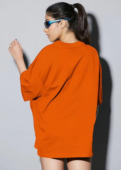 J TURRITOPSIS Women's Rayon Printed Half Sleeve Oversized Shirt Top Top (Multicolor)