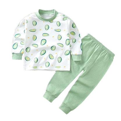 Bold N Elegant Full Sleeve Fruity Print Kid's Cotton T-Shirt and Pajama Coord Sleepwear Clothing Set for Baby Boys and Girls