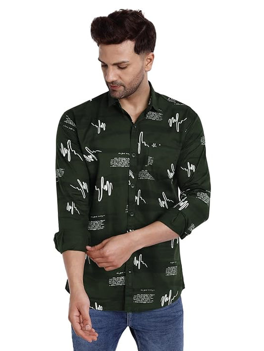 Majestic Man Printed Slim Fit Casual Shirt for Men