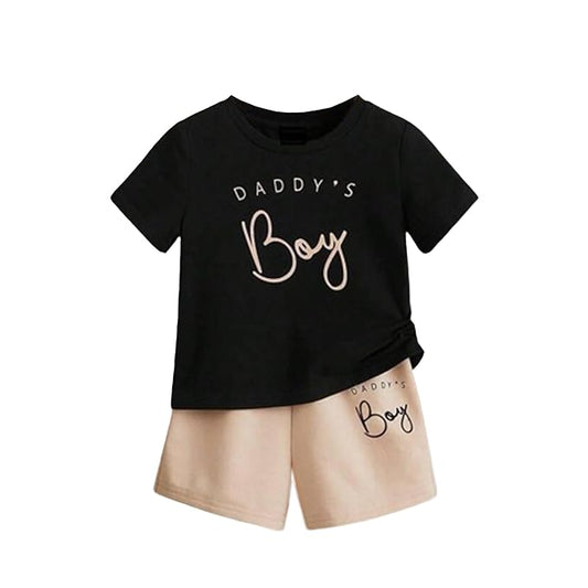 PSFLY Daddy Boy's T-Shirt and Shorts Set | Cotton Kids Printed Dress