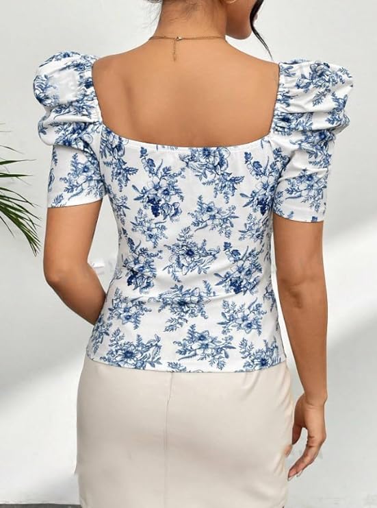 Elyraa Women's Western Style Printed Half Sleeve Top for Regular Wear and Girls | Trendy Design | Comfortable Fit