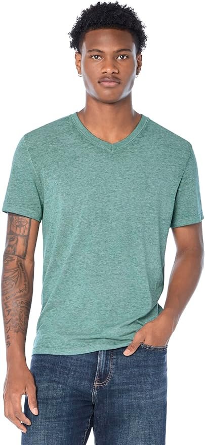 Lucky Brand Men's Venice Burnout V Neck Tee